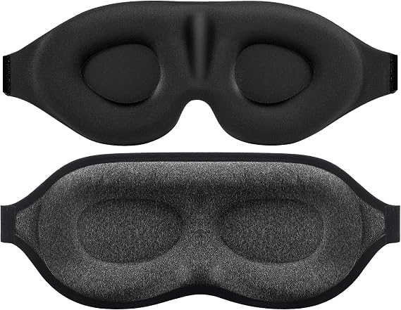 MZOO Luxury Sleep Mask for Back, Side Sleeper, Complete Light Blocking Sleeping Eye Mask Night Blindfold, 3D Zero Pressure & Lash Friendly, Breathable Soft Eye Cover Flight Nap Travel