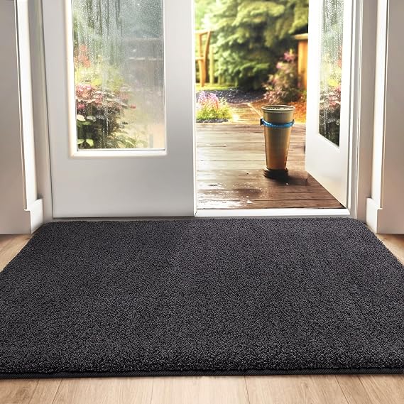 DEXI Dirt Trapper Indoor Door Mat 90 x 150 cm, Black-Grey