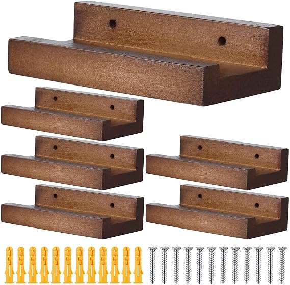 Record Shelf Wall Mount Rustic Wooden Fashion Style Newspaper, Photography