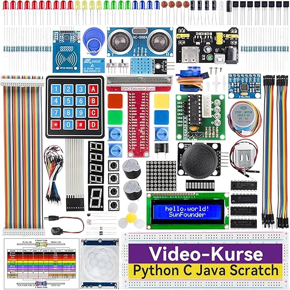 SUNFOUNDER Raspberry Pi Starter Kit for Pi 4 B 3 B  400 Support Python C 210 Items 40 Projects Raspberry Pi Accessories for Learning Electronics and