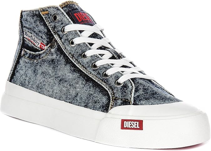 Diesel S-Athos NMD Mid Men's Denim Distressed Washed Hi SNE Trainers
