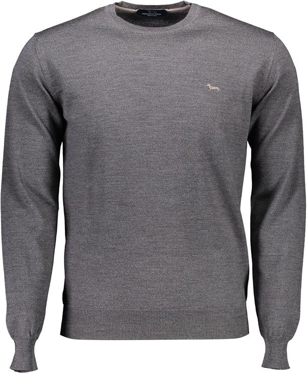Harmont & Blaine Elegant Gray Wool Sweater with Classic Men's Logo