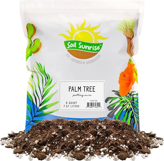 Soil Sunrise Palm Tree Potting Soil (8 Quarts) All Purpose Mix for Growing Indoor Palm Plants