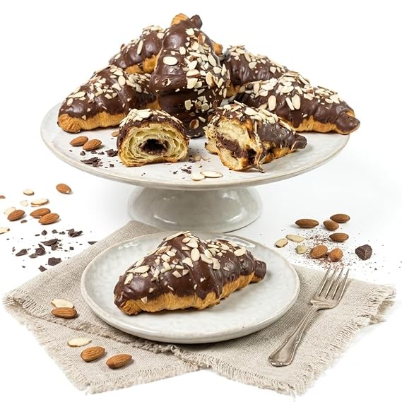 ANDY ANAND CHOCOLATIER Sugar Free Dark Chocolate Almond Croissant - Hand Rolled French Butter Croissants Bakery Fresh, All Natural and Diabetic Friendly, Enjoy the Amazing Taste of a Classic & Luxurious Gift Box (10 Pcs 2 lb)