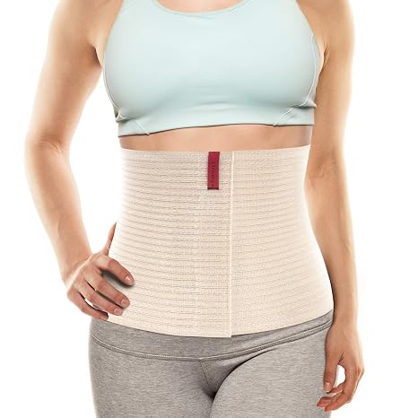 ORTONYX 10.25" Abdominal Binder for Men and Women/Postpartum Post-operative Post-surgery Wrap/Abdomen Navel Umbilical Hernia Support Belt / 524010 Beige L/XXL