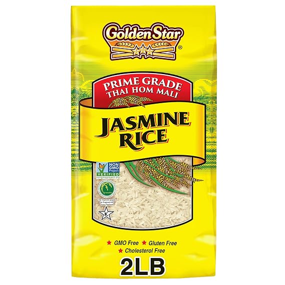 Golden Star Thai Hom Mali White Jasmine Rice - 2 lb Bag
