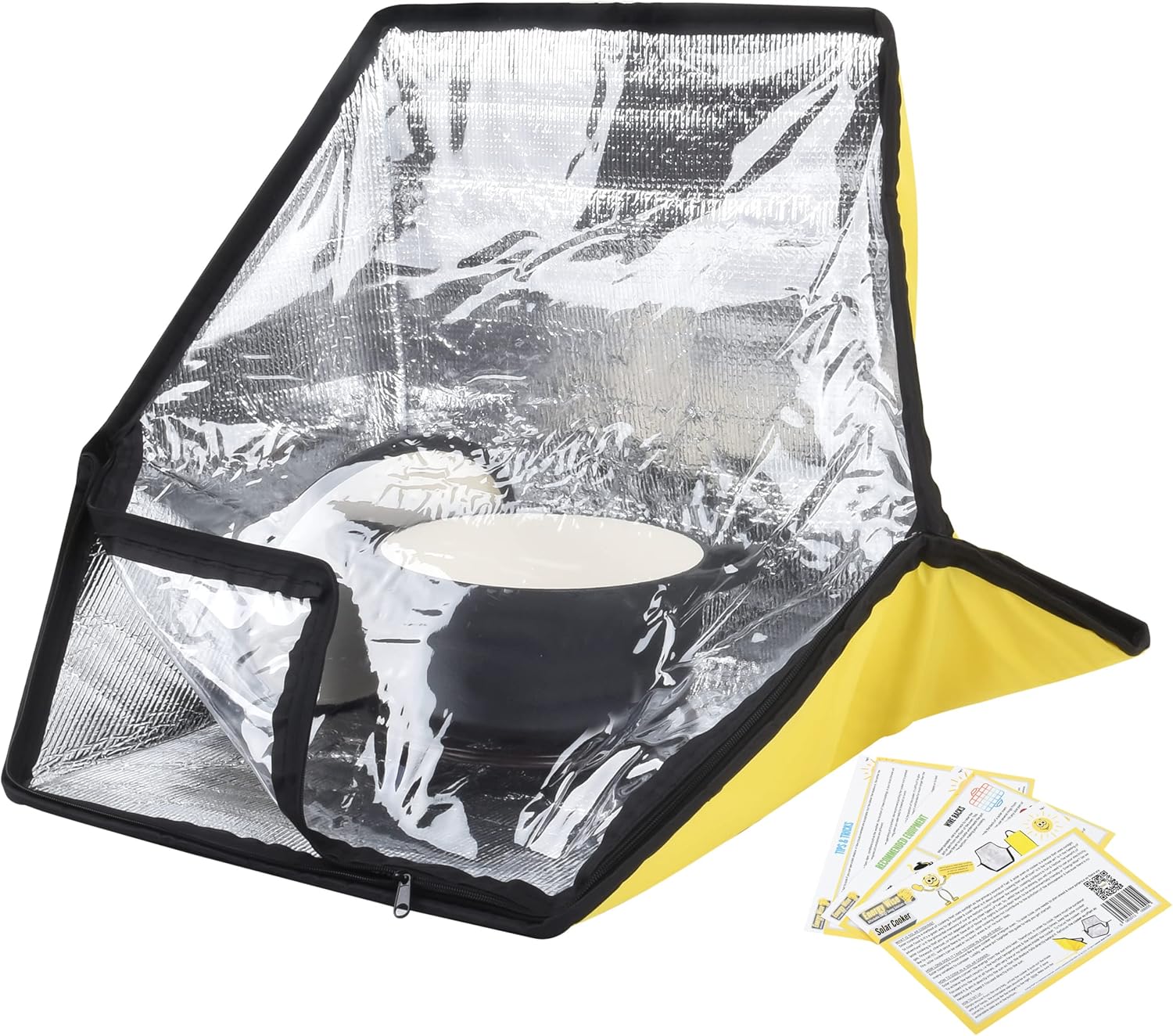 Energy Wise Premium Solar Oven - Portable Outdoor Cooker & Camping Oven, Reinforced & Foldable With Support Rods, Carry Bag & Full Guide on Outdoor Cooking With Beginner Recipes