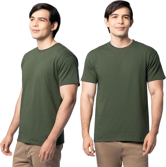 Fruit of the Loom Men's Eversoft Cotton Short Sleeve T-Shirts, 2 Pack