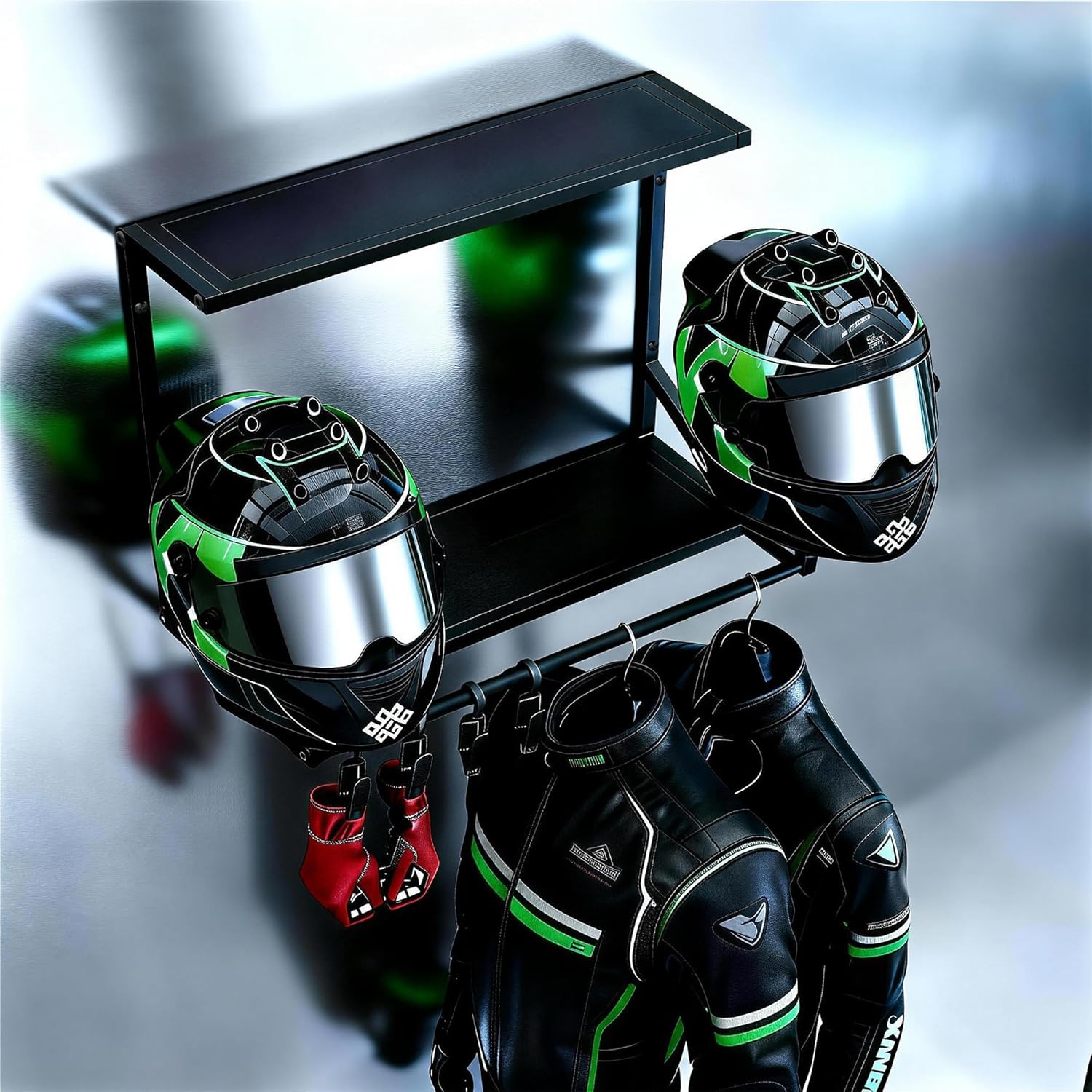 Helmhalter Wand Wandhalterun Motorradhelmhalterung MotorradhelmhalterungHelmständer mit 4 Haken robuste Wandhalterung aus Stahl für FootballhelmeHelmhalterung für Motorradfahren