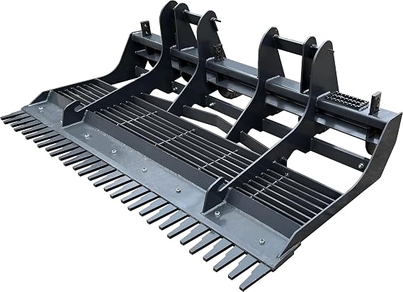 78" Land Planer Land Leveler with 6 Rake Teeth Skid Steer Attachment, Medium Duty Landscape Rake for Gravel Driveways, Soil Prep & Grading, US Stock