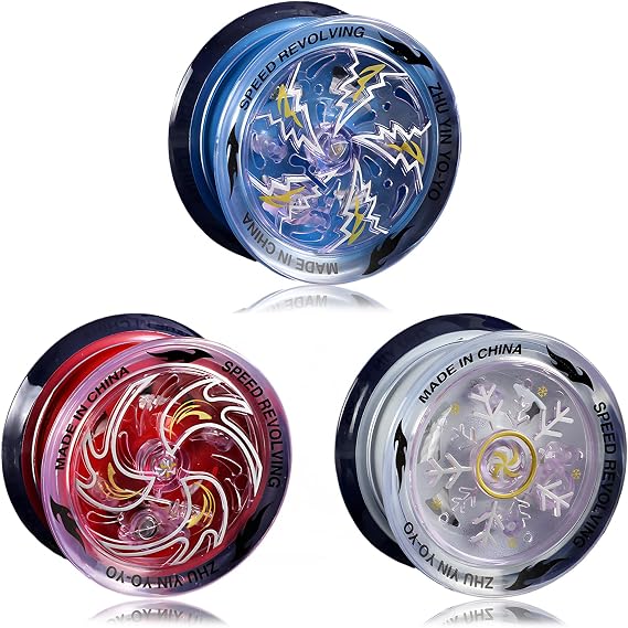 3 Pcs Light Up Yo Yo Balls, lashing Responsive Yoyo Toys for Kids, Beginner Trick Yoyo Toy for Boys and Girls, Colorful LED Light Up Easy Return YoYo for Learning Tricks, Improving Motor Skills