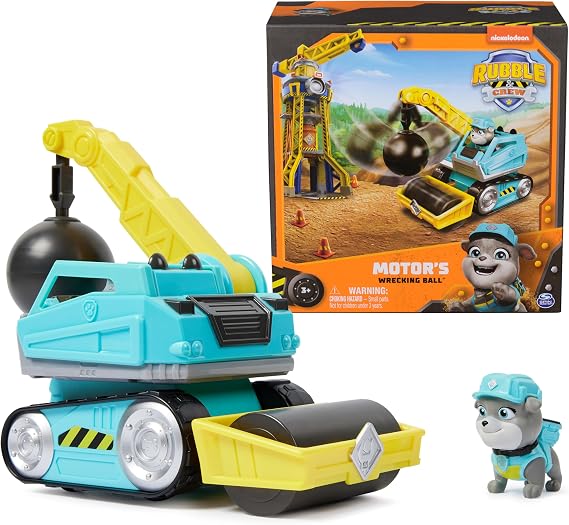 Rubble & Crew Motors Wrecking Ball Construction Toy & Action Figure | Swinging Crane Ball, Movable Construction Arm, Motor Action Figure, Roleplay Fun, Kids Toys for Boys & Girls Ages 3+