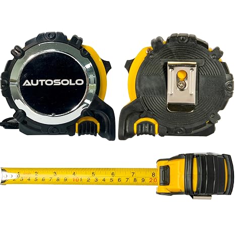 AutoSolo 16' x 7/8" Tape Measure with Slide Lock & Finger Brake Durable, High-Impact Case, Dual Measurement in Inches & Centimeters Replacement Tape Measure for AutoSolo Toe Plates