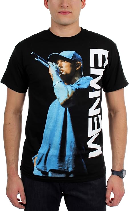 Eminem Men's On The Mic T-Shirt Black