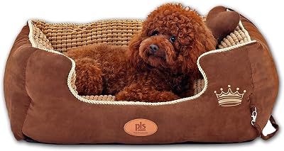 PLS Birdsong Paradise Bolster Dog Bed with Pillow Medium, 24 x 30, Dog Beds for Medium Dogs, Completely Removable Cover with Zipper, Machine Washable