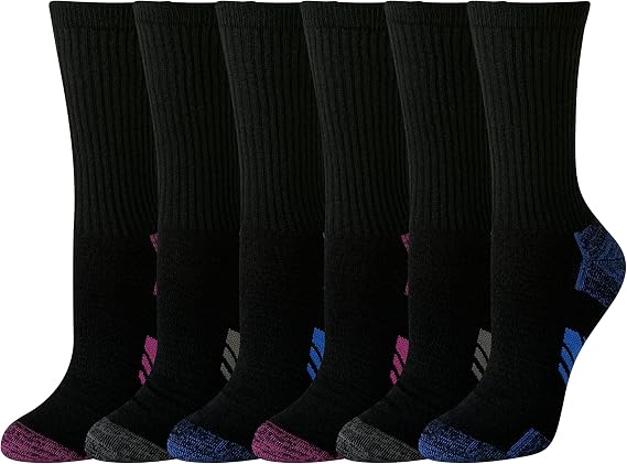 Amazon Essentials womens Performance Cushioned Breathable Cotton Athletic Crew Sports Socks