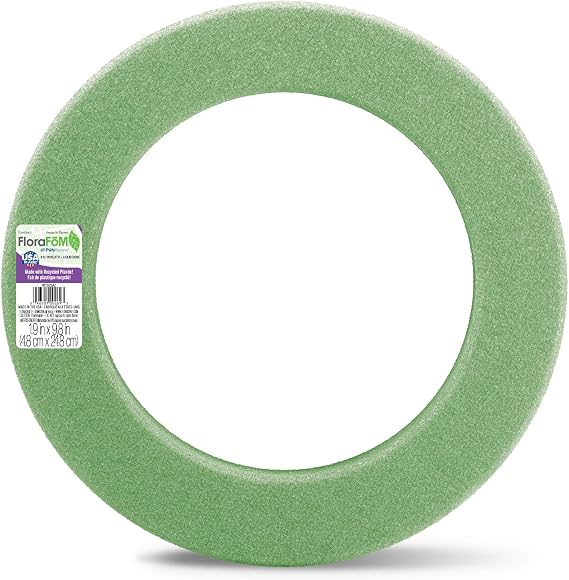FloraCraft FloraFoM Wreath 1.9 Inch x 9.8 Inch Green