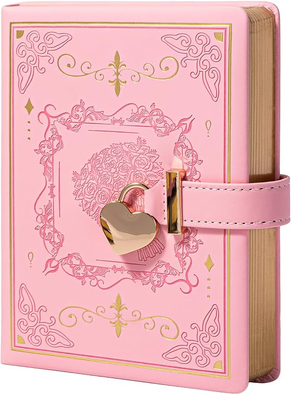 MGGAO Diary with Lock for Writing, PU Hardcover Leather Locked Journal, B6 Personal Organizer for Men Women, 288 Pages 100gsm Ruled Paper