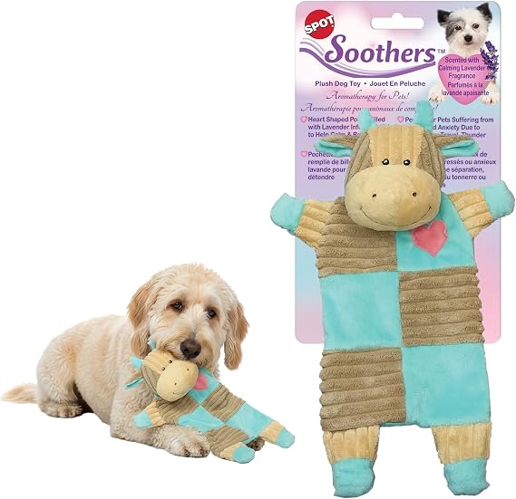 SPOT Soothers Crinkle Paper Dog Toy - 13in Stuffing-Free Calming Plush with Crinkle, Lavender Scent & Squeaker, Anxiety Relief for Dogs - 1 of 3 Animal Designs, Sent at Random
