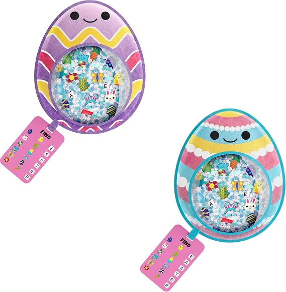 Vango BIZYBOO Easter Egg Busy Bag Scavenger Hunt - Hidden Object Search Sensory Matching Game for Kids 2 and Up (Purple & Blue)