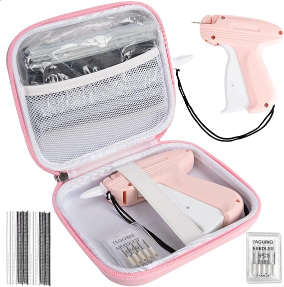 Stitch Gun for Clothes, Quick Clothing Fixer Handheld Stitch Tag Gun for Clothing Mini Stitch Quilting Hemming Sewing Kit Sticky Gun for Clothes with 6 Needles,2500 White & 2500 Black Fasteners