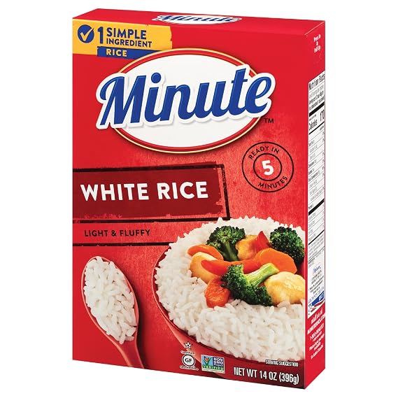 Minute White Rice, Instant White Rice, 14-Ounce Box, Pack of 1