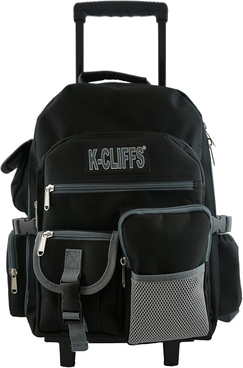 Rolling Backpack School Backpack with Wheels Quality Roller Book Bag Day Pack with Multiple Pockets