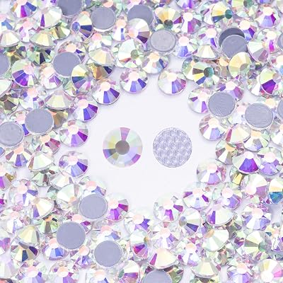 Hotfix Rhinestones Bulk, 1500PCS Crystal Ab Hot Fix Rhinestones for Clothes DIY Decoration Crafts, Crystal Ab, SS20, 4.6-4.8mm