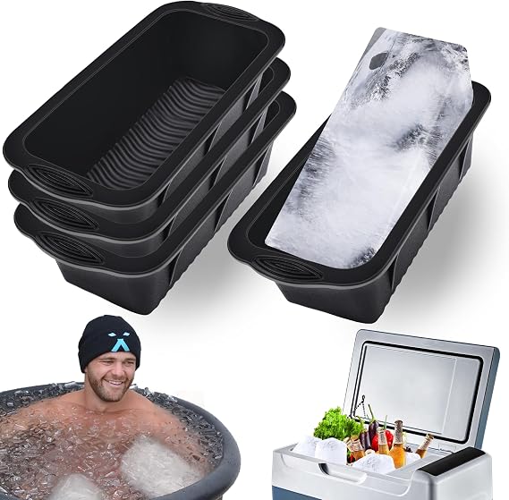 XANGNIER Extra Large Ice Block Mold for Ice Bath,4 Pack 9.4Lbs