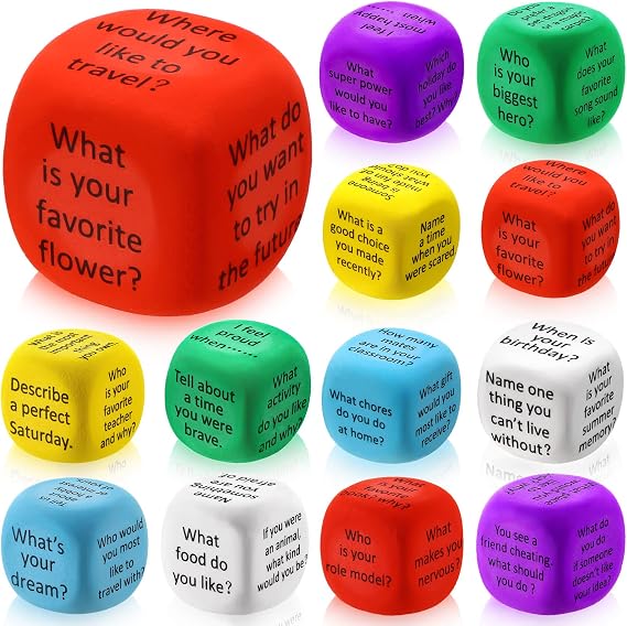 Hanaive 12 Pcs Learning Conversation Cubes,Foam