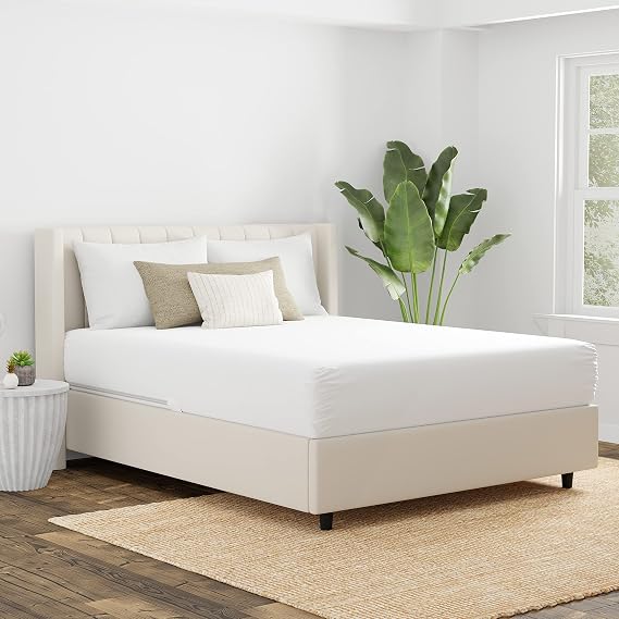 AllerEase Cotton Fresh Mattress Protector - Twin Size Cotton Zip Flexfit Waterproof Allergy Defense Odor Neutralizing