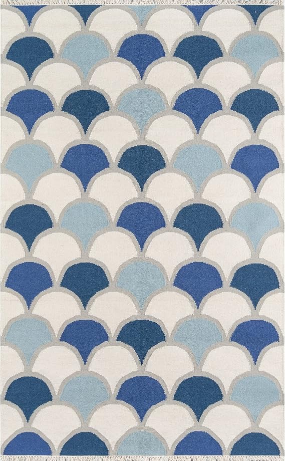 Novogratz by Momeni TOPANTOP-2BLU2030 Topanga Dasha Flat Weave Area Rug 2' X 3' Blue