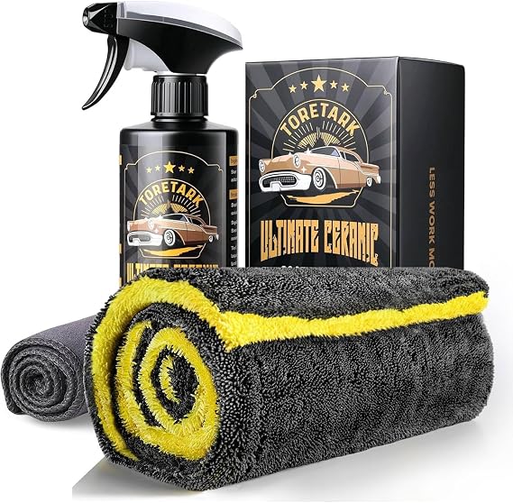 Toretark Real Ceramic Coating with Microfiber Towels for Cars Drying Towel