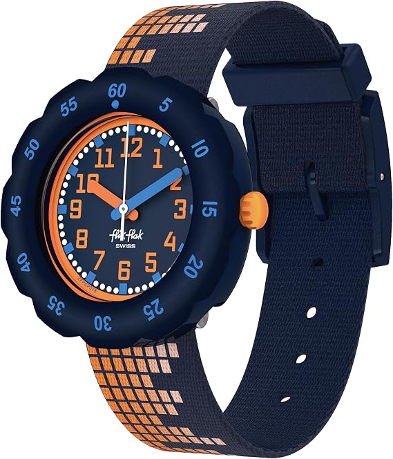 Flik Flak Unisex Kids Watch Casual Blue Bio-sourced Quartz Waterproof SOUNDSCAPE