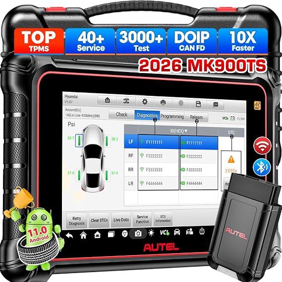 Autel Scanner MaxiCOM MK900TS, Top TPMS Programming & Bidirectional Tool | 8In MK900-TS DoIP CAN FD, Same as MX900TS TS900 Up of MK900BT MK900 MX900 MK808S-TS MK808S, 40+ Service 3000+ Tests, FCA