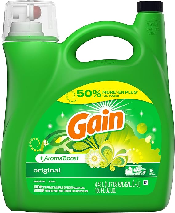 Gain + Aroma Boost Liquid Laundry Detergent, Original, 96 Loads 150 fl oz