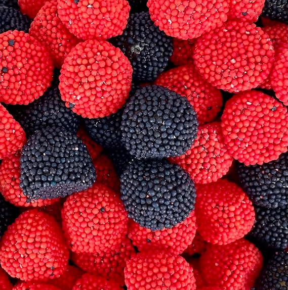 Black and Raspberry Sweets 400g Resealable Pouch Retro Candy