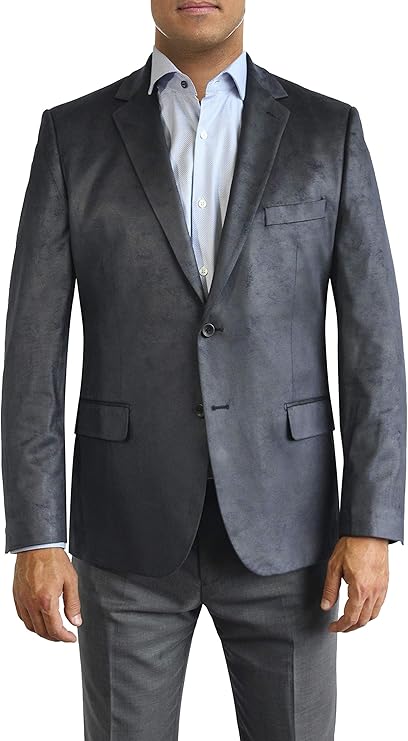 Daniel Hechter Blue Microsuede Two Button Jacket