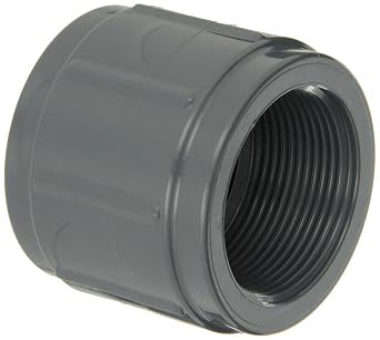 PVC Pipe Fitting, Coupling, Schedule 80, Gray, 3/4" NPT Female
