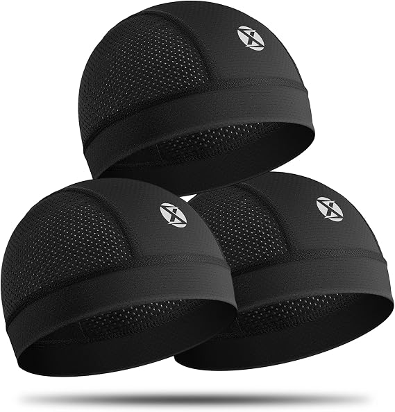 3-Pack Cooling Skull Cap Breathable Mesh Helmet Liner for Men Women