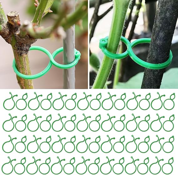 100 Pcs Plant Clips,Plant Clips for Climbing Plants Clear,Garden Clips,Plastic Plant Clips Reusable Garden Clips for Climbing Plants Outdoor,Tomato Plant Support Vine Clips Plant Flower 100pcs