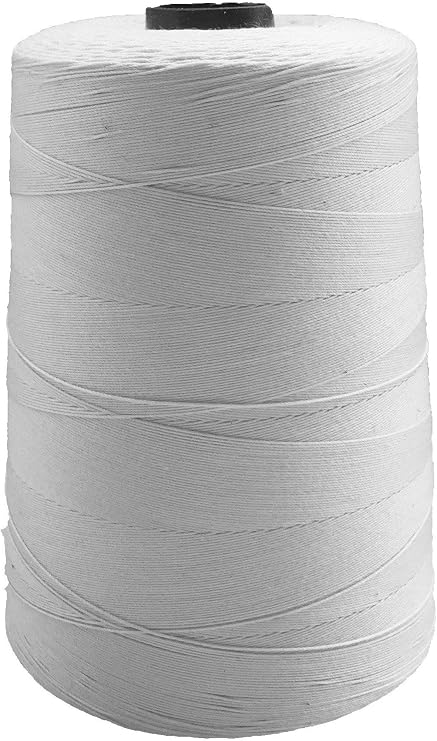 Heavy Duty 100% Organic Cotton TEX 70 Sewing Thread - 3000 Meter Cone - White
