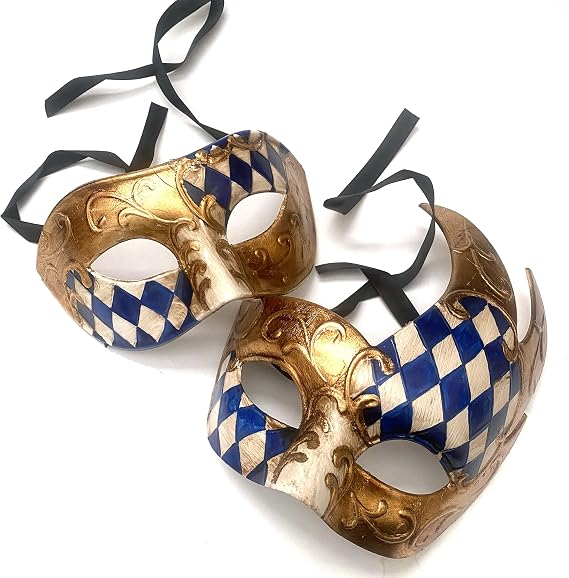 MASQ Masquerade Harlequin eye Mask Pair Cosplay Mardi Gras Carnival Wedding Dance Prom Anniversary Party