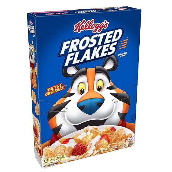 Kellogg's Breakfast Cereal, Frosted Flakes, Fat-Free, 10.5 oz Box