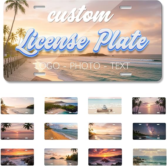 Custom License Plate Personalized License Plates - Custom Plates for Car Trucks 6X12 Inch - Customized Front License Plate with Your Text Image Photo Logo