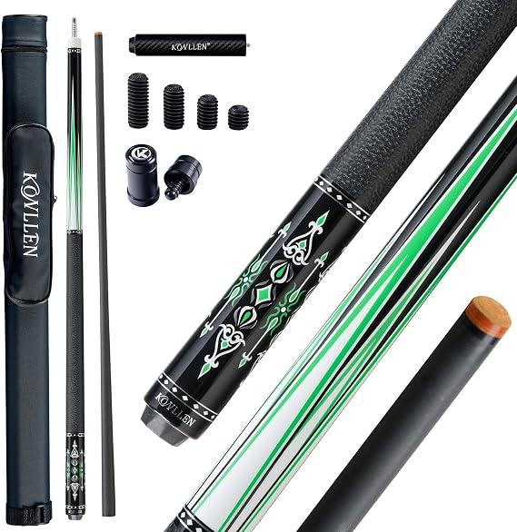 KONLLEN Carbon Fiber Pool Cue Stick 58-inch Professional Pool Sticks for Adults Full Carbon Technology