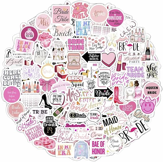 100Pcs Bachelorette Stickers, Bachelorette Party Stickers for Scrapbook, Laptop, Gifts for Women & Men