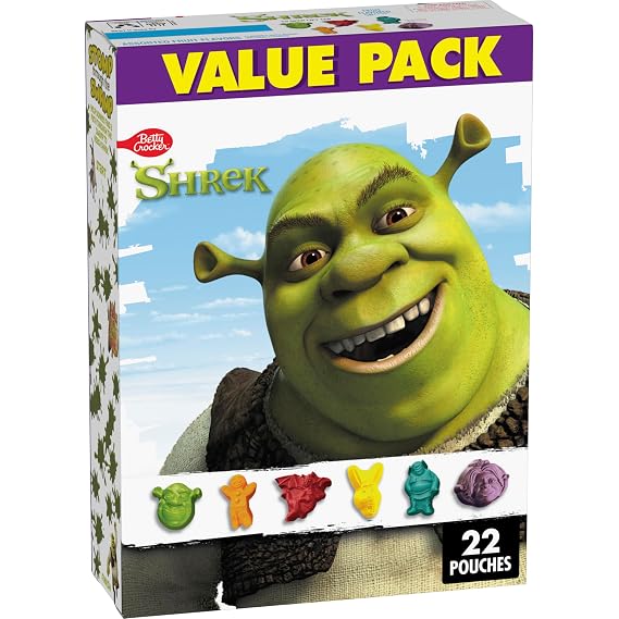 Betty Crocker Shrek Fruit Flavored Snacks, Value Pack, 22 ct, 17.6 oz