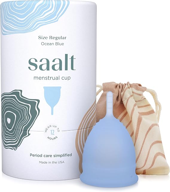 Saalt Menstrual Cup, Reusable Period Cup with Carry Bag