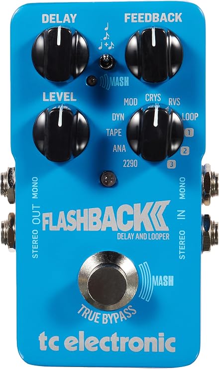 TC Electronic FLASHBACK 2 DELAY Legendary Delay Pedal with Groundbreaking MASH Footswitch, Crystal Delay Effect and Built-In TonePrint Technology, Blue